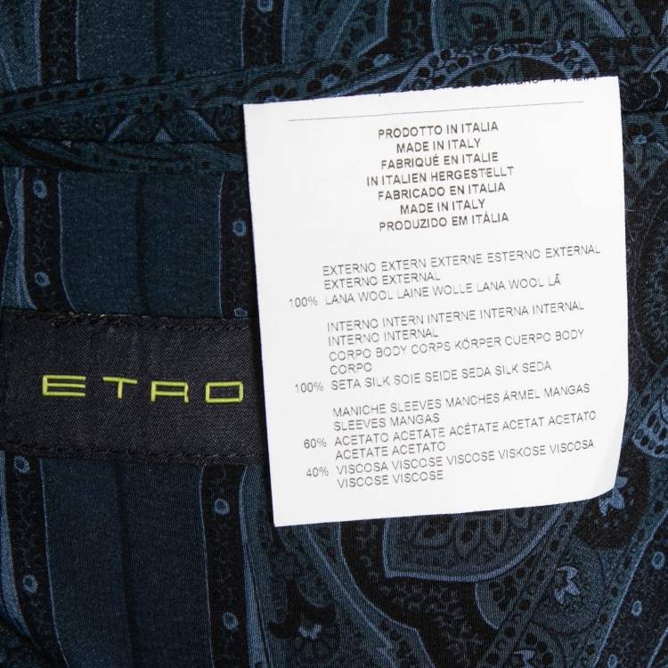 Pre Owned Etro Blue/Green Plaid Wool Single Breasted Superleggera Blazer XXL