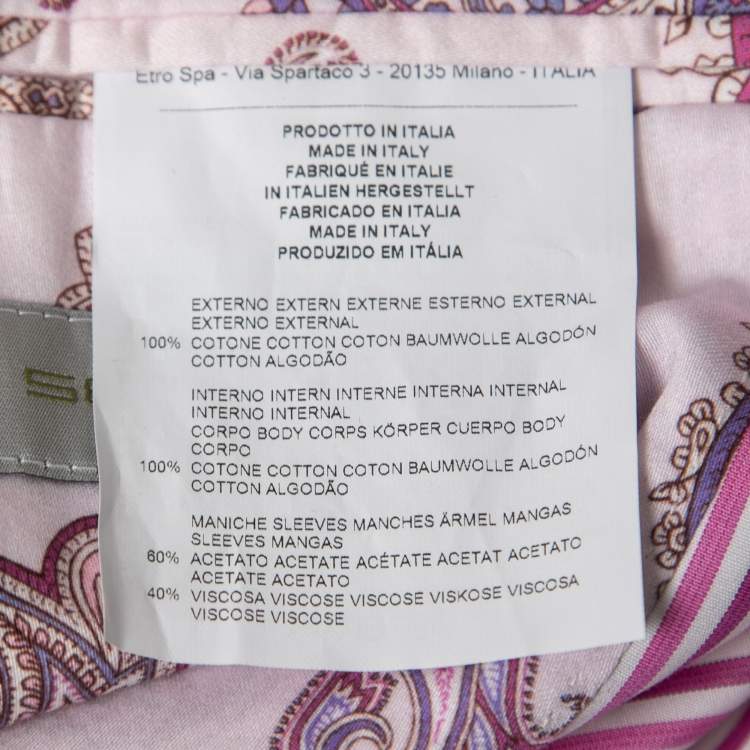 Pre Owned Etro Pink/White Striped Cotton Single Breasted Blazer XXXL