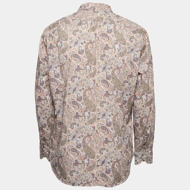 Pre Owned Etro Multicolor Print Cotton Button Front Full Sleeve Shirt XXL