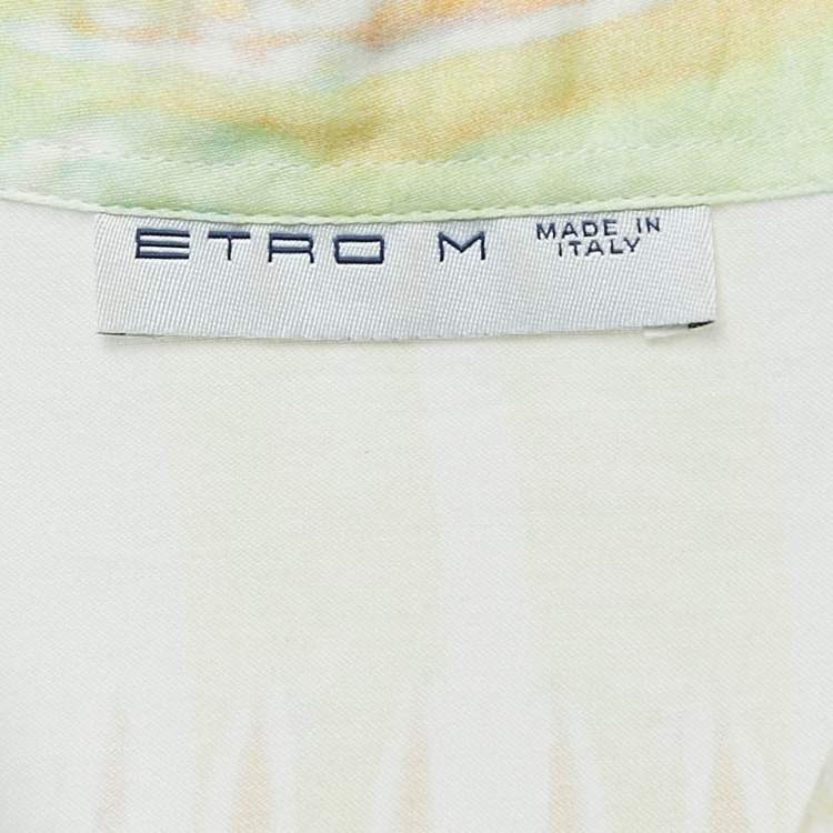 Pre Owned Etro Multicolor Print Cotton Button Front Full Sleeve Shirt M