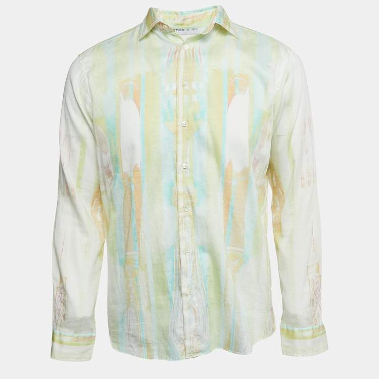 Pre Owned Etro Multicolor Print Cotton Button Front Full Sleeve Shirt M