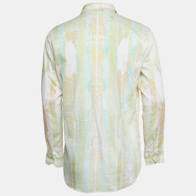 Pre Owned Etro Multicolor Print Cotton Button Front Full Sleeve Shirt M
