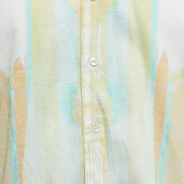 Pre Owned Etro Multicolor Print Cotton Button Front Full Sleeve Shirt M