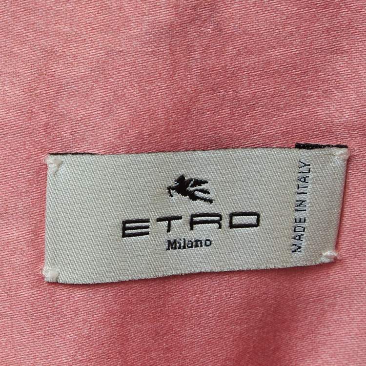Pre Owned Etro Pink Floral Printed Cotton Shirt L