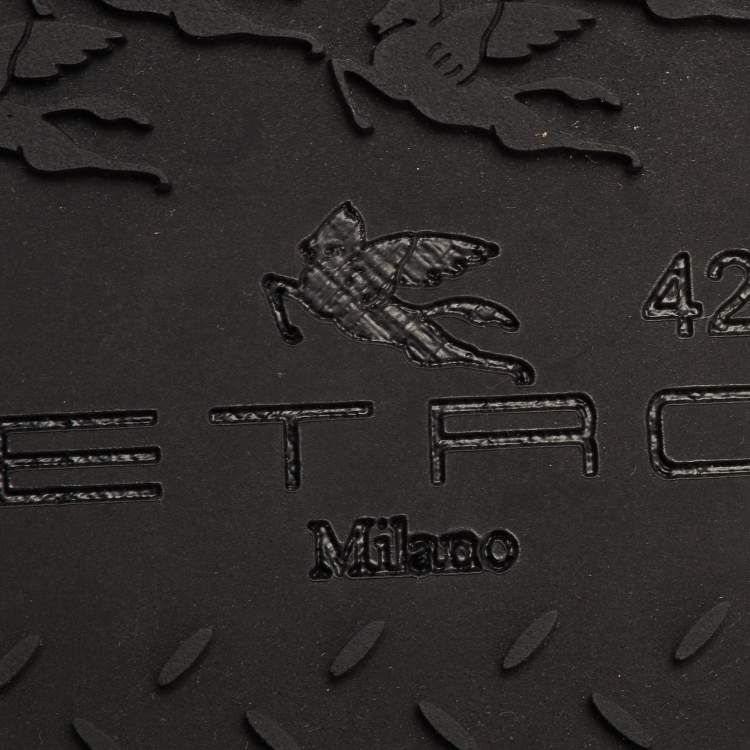 Pre Owned Etro Size 42 Multicolor Paisley Print Fabric and Suede Low Top Sneakers