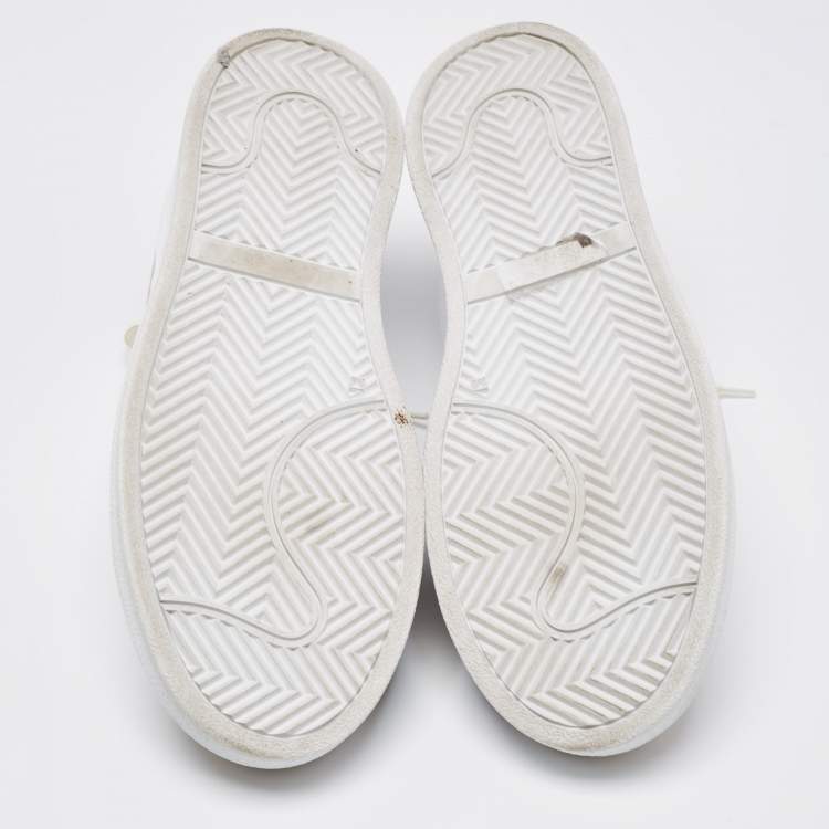 Pre Owned Etro White/Beige Leather and Suede Low Top Sneakers Size 44