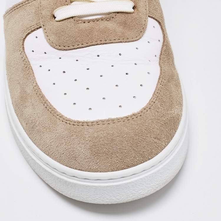 Pre Owned Etro White/Beige Leather and Suede Low Top Sneakers Size 44