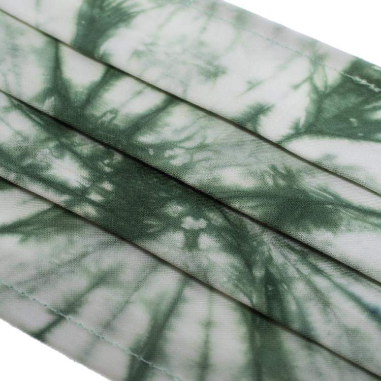 Pre Owned Non-Medical Handmade Green Tie Dye Face Mask By Mr. Moudz Collection (Available for UAE Customers Only)