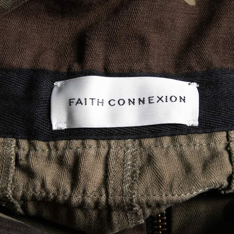 Pre Owned Faith Connexion Camouflage Printed Cotton Rolled Up Cuffs Shorts S