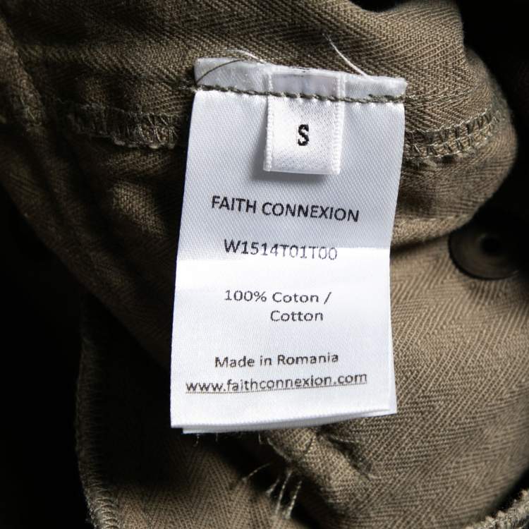 Pre Owned Faith Connexion Camouflage Printed Cotton Rolled Up Cuffs Shorts S