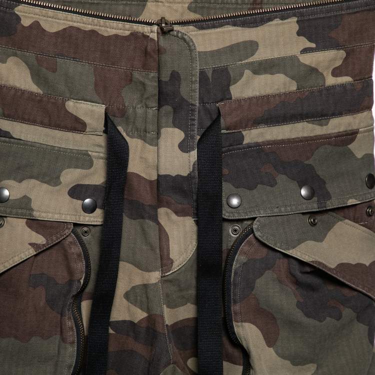 Pre Owned Faith Connexion Camouflage Printed Cotton Rolled Up Cuffs Shorts S