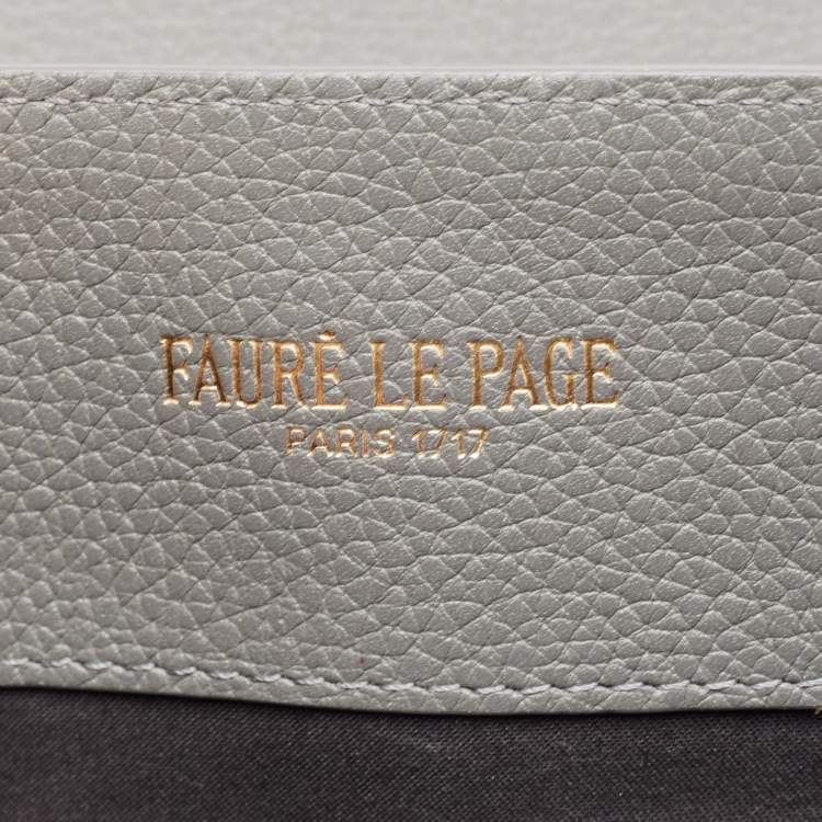 Pre Owned Fauré Le Page Grey Coated Canvas and Leather Express Envelope Clutch