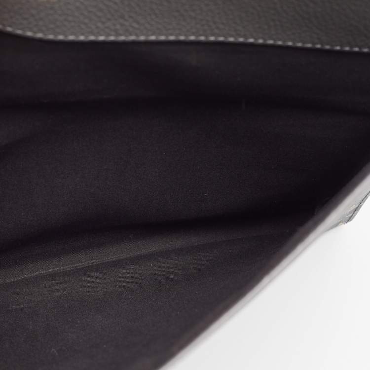 Pre Owned Fauré Le Page Grey Coated Canvas and Leather Express Envelope Clutch