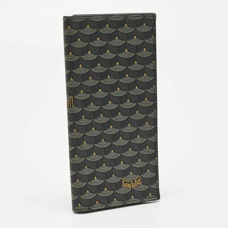 Pre Owned Faure Le Page Black Coated Canvas Bifold Long Wallet