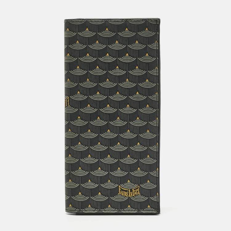 Pre Owned Faure Le Page Black Coated Canvas Bifold Long Wallet