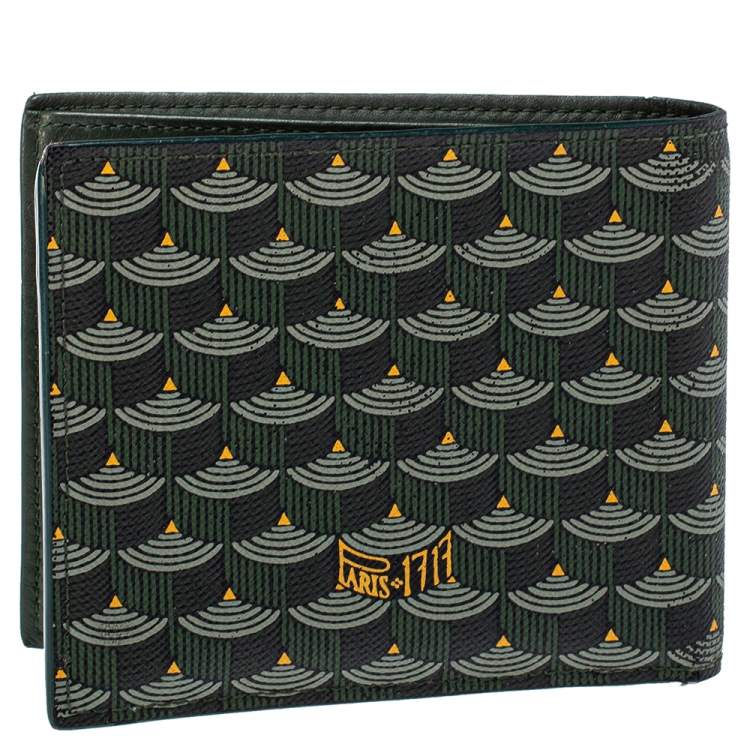 Pre Owned Faure Le Page Green Coated Canvas Bifold Wallet