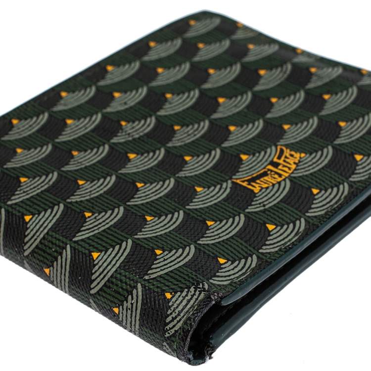 Pre Owned Faure Le Page Green Coated Canvas Bifold Wallet