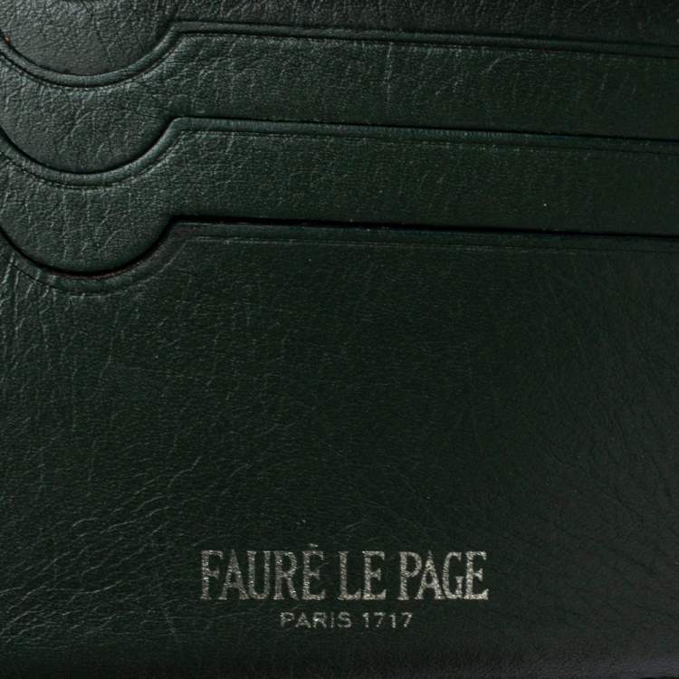 Pre Owned Faure Le Page Green Coated Canvas Bifold Wallet