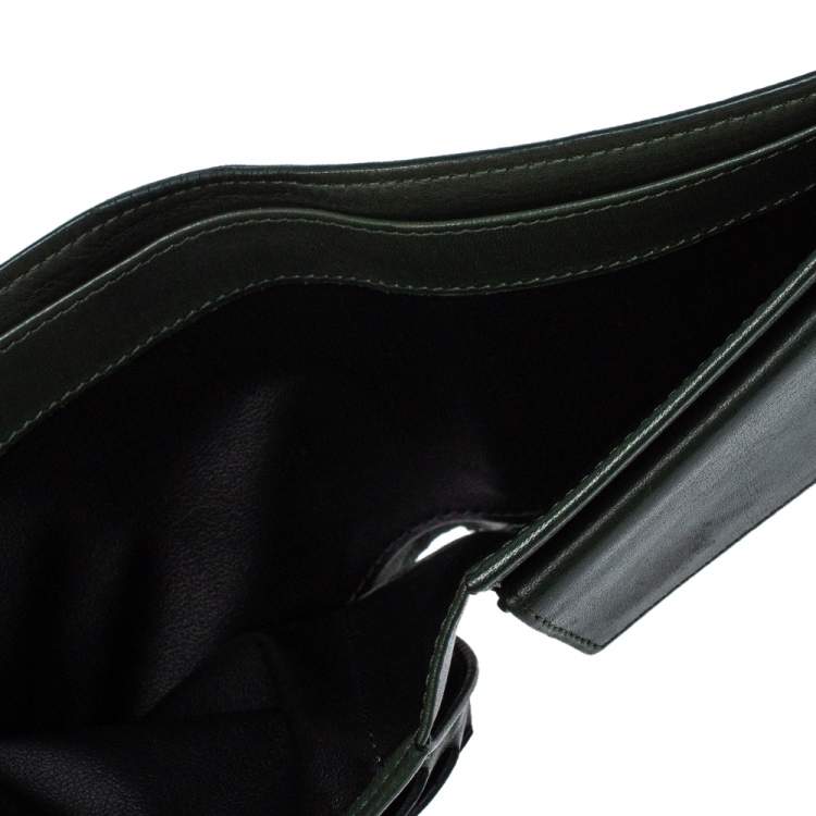 Pre Owned Faure Le Page Green Coated Canvas Bifold Wallet