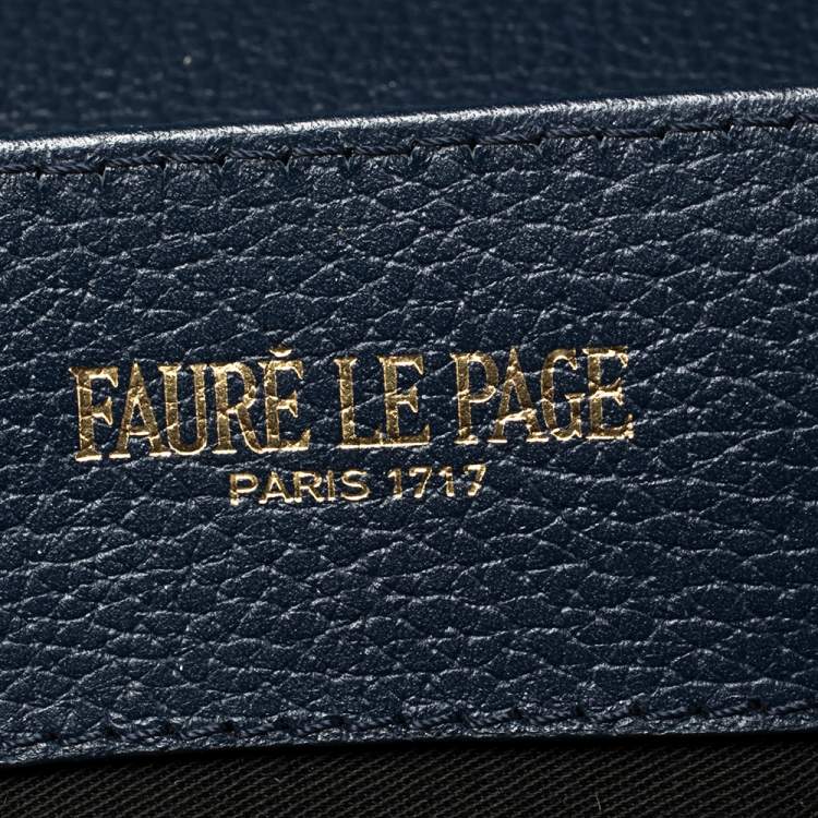 Pre Owned Faure Le Page Blue Coated Canvas and Leather Express 36 Messenger Bag