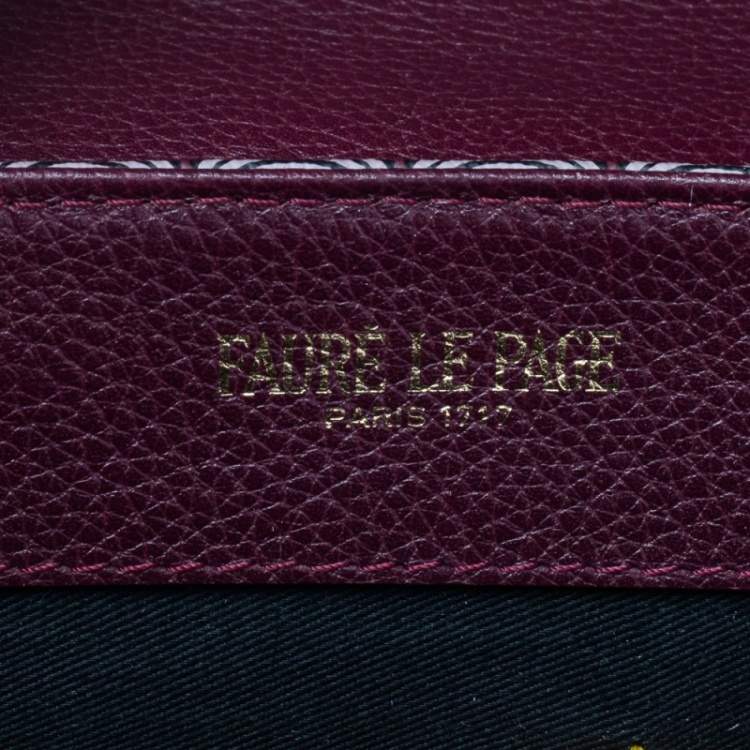 Pre Owned Faure Le Page Burgundy Coated Canvas And Leather Express 36 Messenger Bag