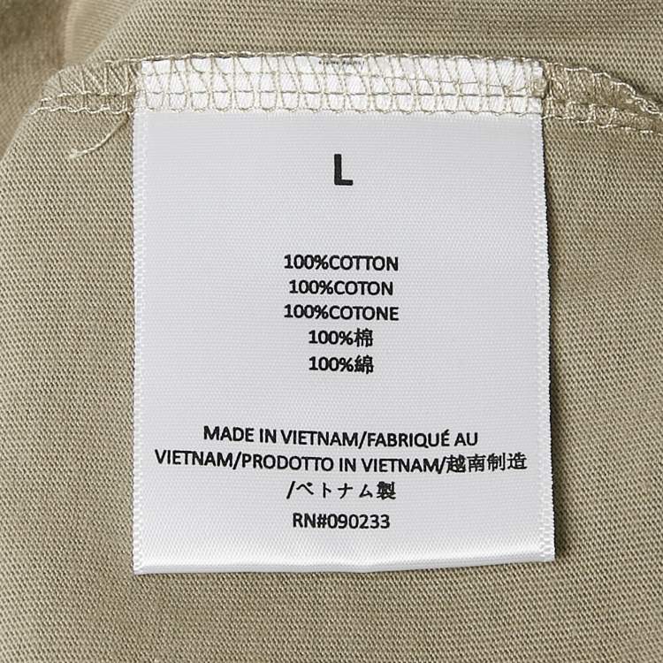 Pre Owned Fear of God Essentials Printed Green Oversized T-Shirt L