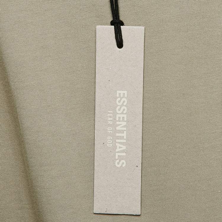 Pre Owned Fear of God Essentials Printed Green Oversized T-Shirt L