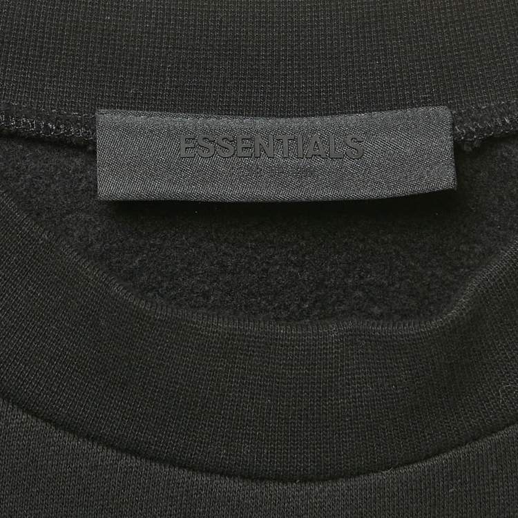 Pre Owned Fear of God Essentials Logo Print Crew Neck Sweatshirt L