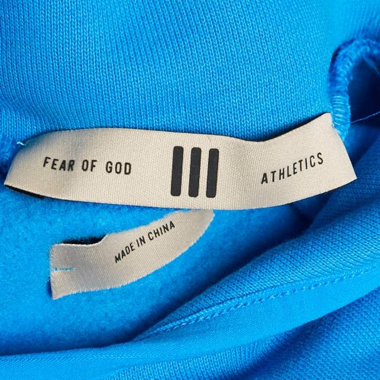 Pre Owned Essentials Fear of God x Adidas Logo Print Cotton Athletics Hoodie XS