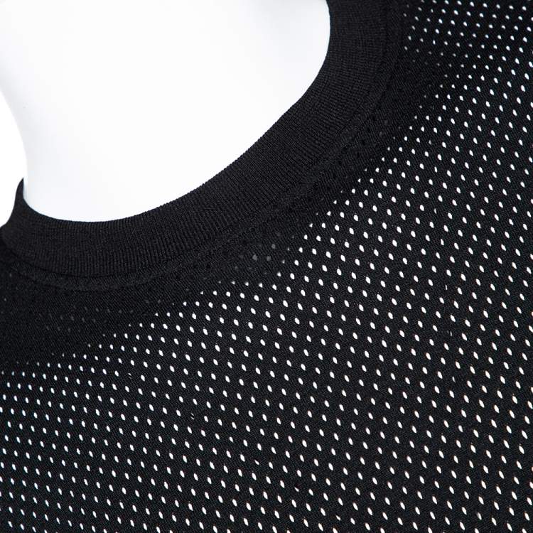 Pre Owned Fear of God Fifth Collection Black Perforated Knit Oversized T Shirt S 