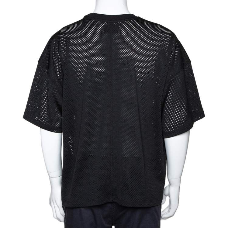 Pre Owned Fear of God Fifth Collection Black Perforated Knit Oversized T Shirt S 