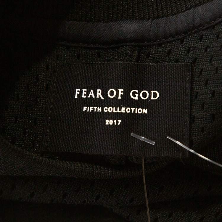 Pre Owned Fear of God Fifth Collection Black Perforated Knit Oversized T Shirt S 