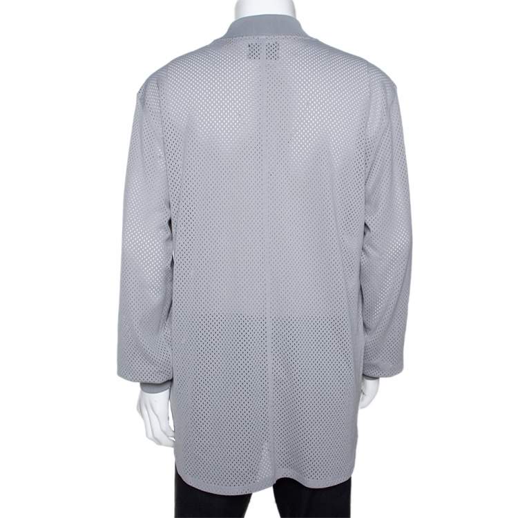 Pre Owned Fear of God Fifth Collection Grey Perforated Knit Long Sleeve T Shirt S