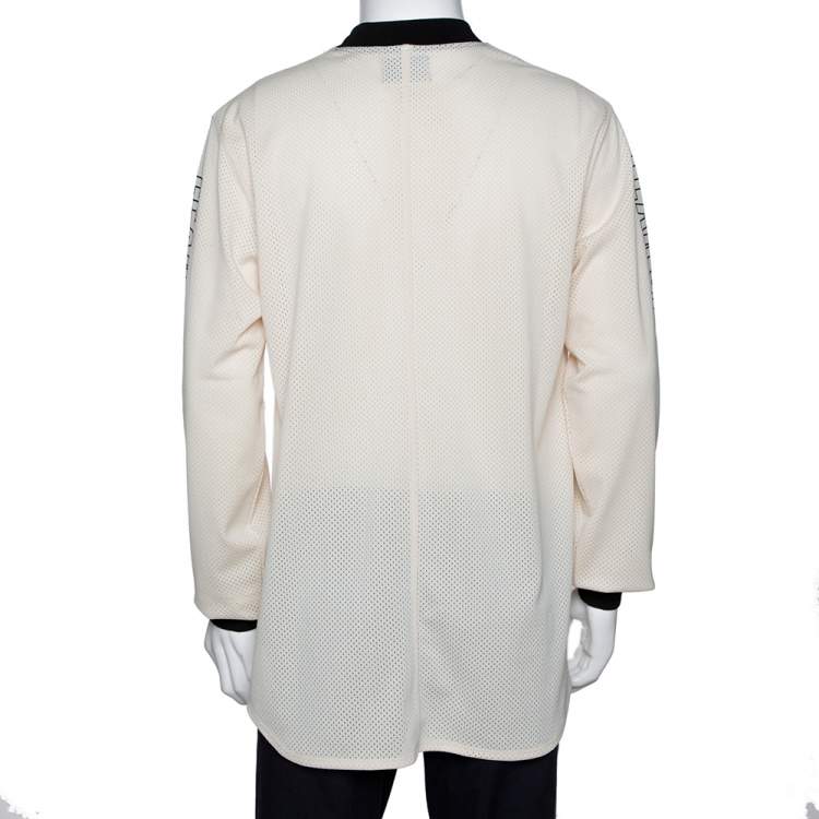 Pre Owned Fear of God Fifth Collection Cream Motocross Mesh Long Sleeve T Shirt S 