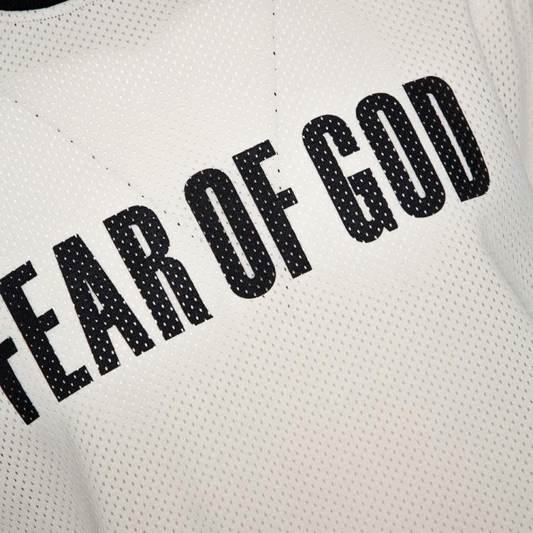 Pre Owned Fear of God Fifth Collection Cream Motocross Mesh Long Sleeve T Shirt S 