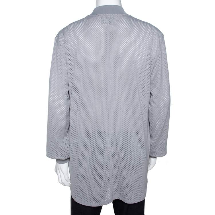Pre Owned Fear of God Fifth Collection Grey Perforated Knit Long Sleeve T Shirt S