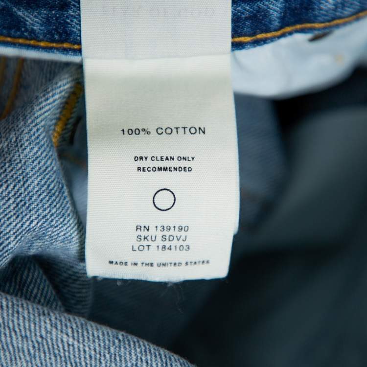 Pre Owned Fear of God Blue Denim Zip Detail Painters Selvedge Jeans S