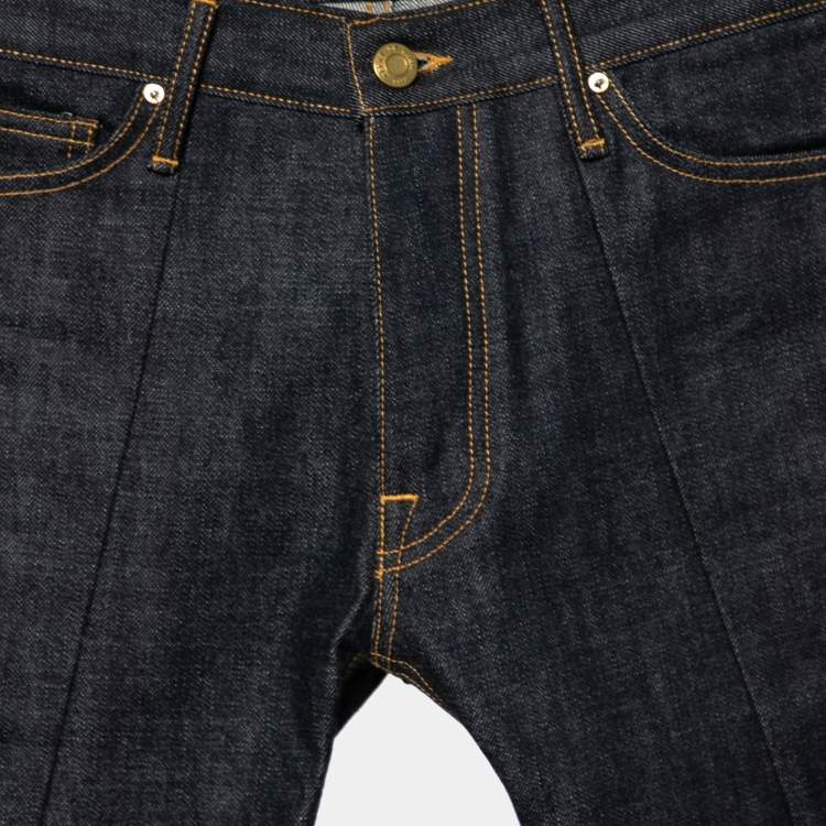 Pre Owned Fear of God Navy Blue Denim Zipped Hem Slim Fit Jeans M