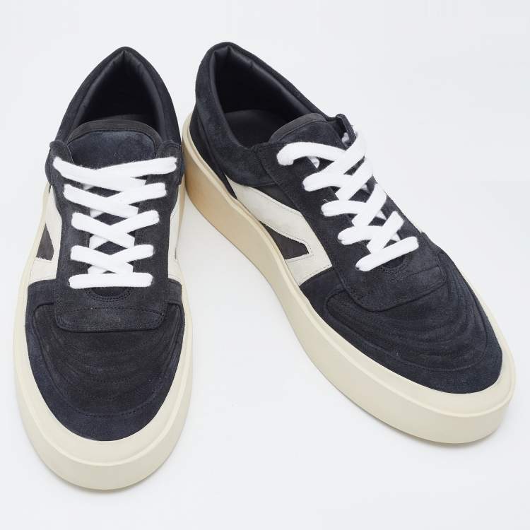 Pre Owned Fear of God Black Suede Low Top Platform Sneakers Size 44