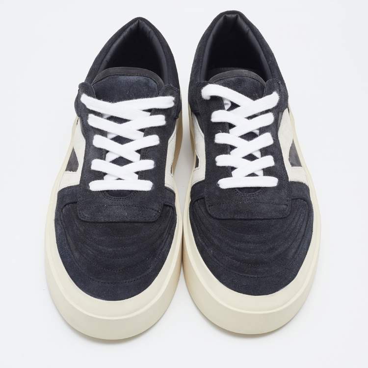 Pre Owned Fear of God Black Suede Low Top Platform Sneakers Size 44