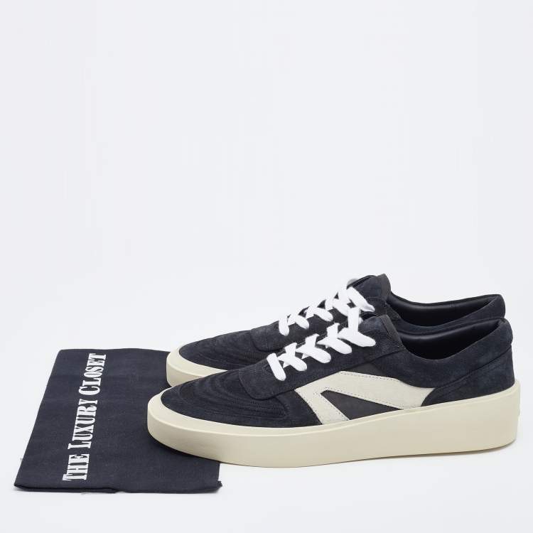 Pre Owned Fear of God Black Suede Low Top Platform Sneakers Size 44