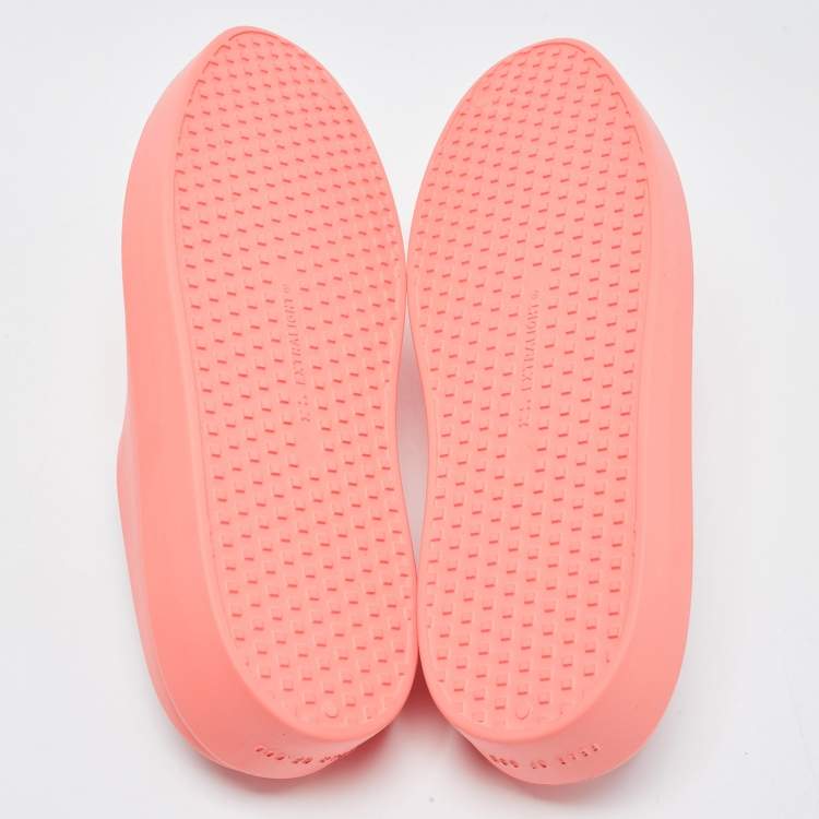 Pre Owned Fear of God Orange Rubber Flat Mules Size 45