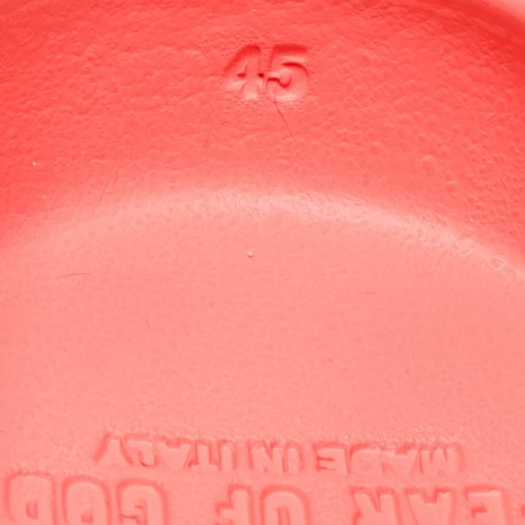 Pre Owned Fear of God Orange Rubber Flat Mules Size 45