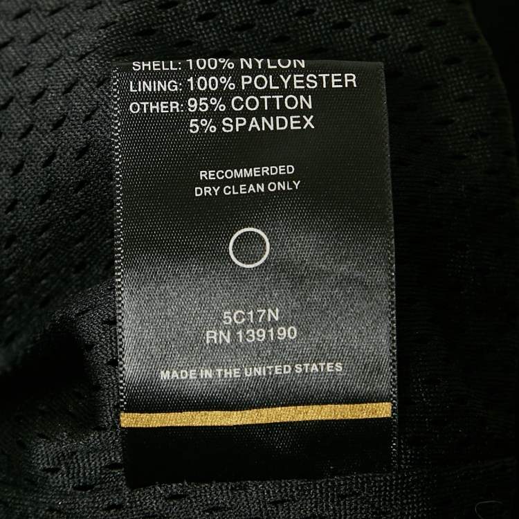 Pre Owned Fear of God Black Nylon Logo Patchwork Jacket M