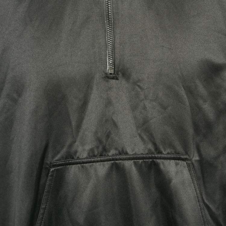 Pre Owned Fear of God Black Nylon Logo Patchwork Jacket M