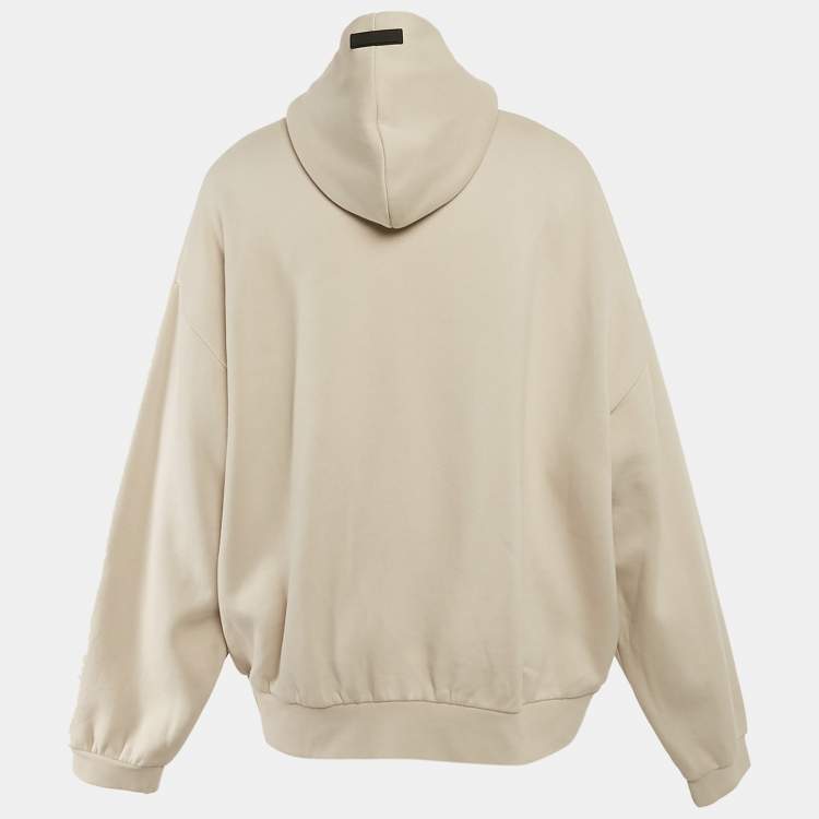 Pre Owned Fear of God Essentials Logo Print Cotton Hoodie XL