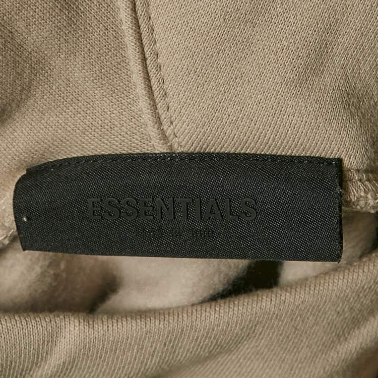 Pre Owned Fear of God Essentials Logo Print Cotton Hoodie XL