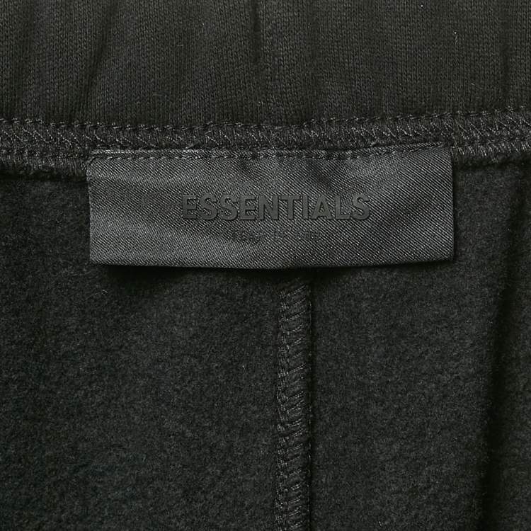 Pre Owned Fear of God Essentials Black Cotton Knit Trackpants M