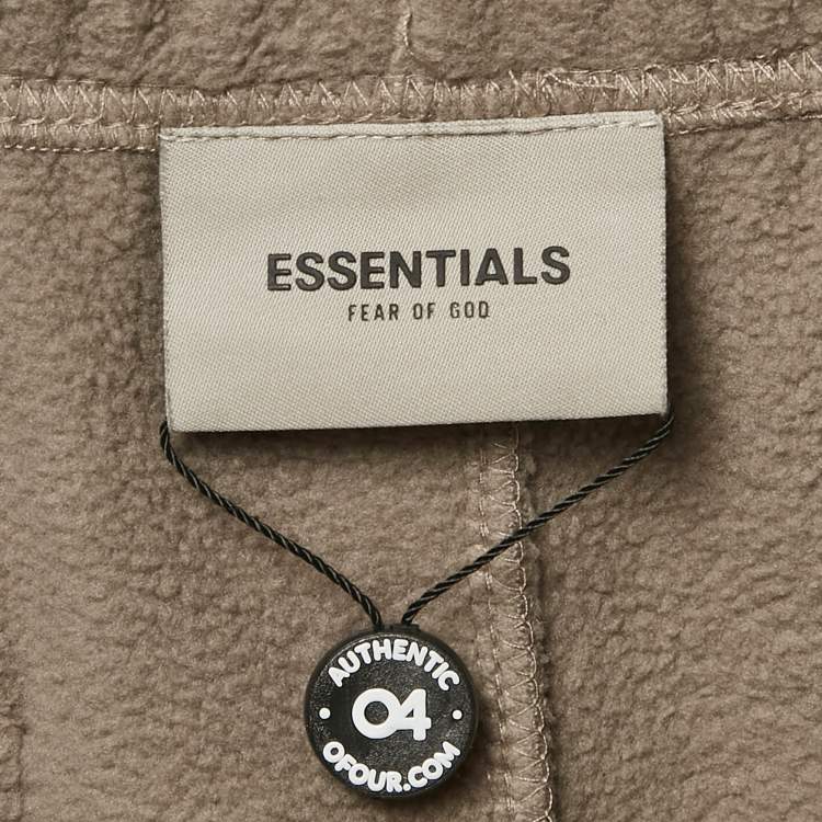 Pre Owned Essentials Fear of God Dark Grey Faux Fleece Sweatpants M