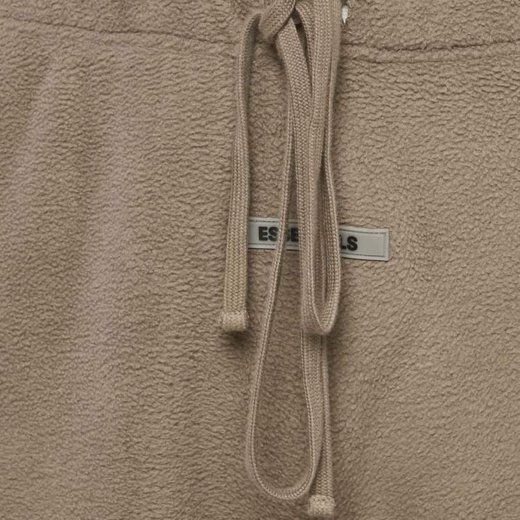 Pre Owned Essentials Fear of God Dark Grey Faux Fleece Sweatpants M